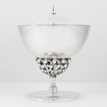 DANISH STERLING SILVER BOWL AND COVER, GEORG JENSEN, POST 1945 designed by Johan Rohde, the circular