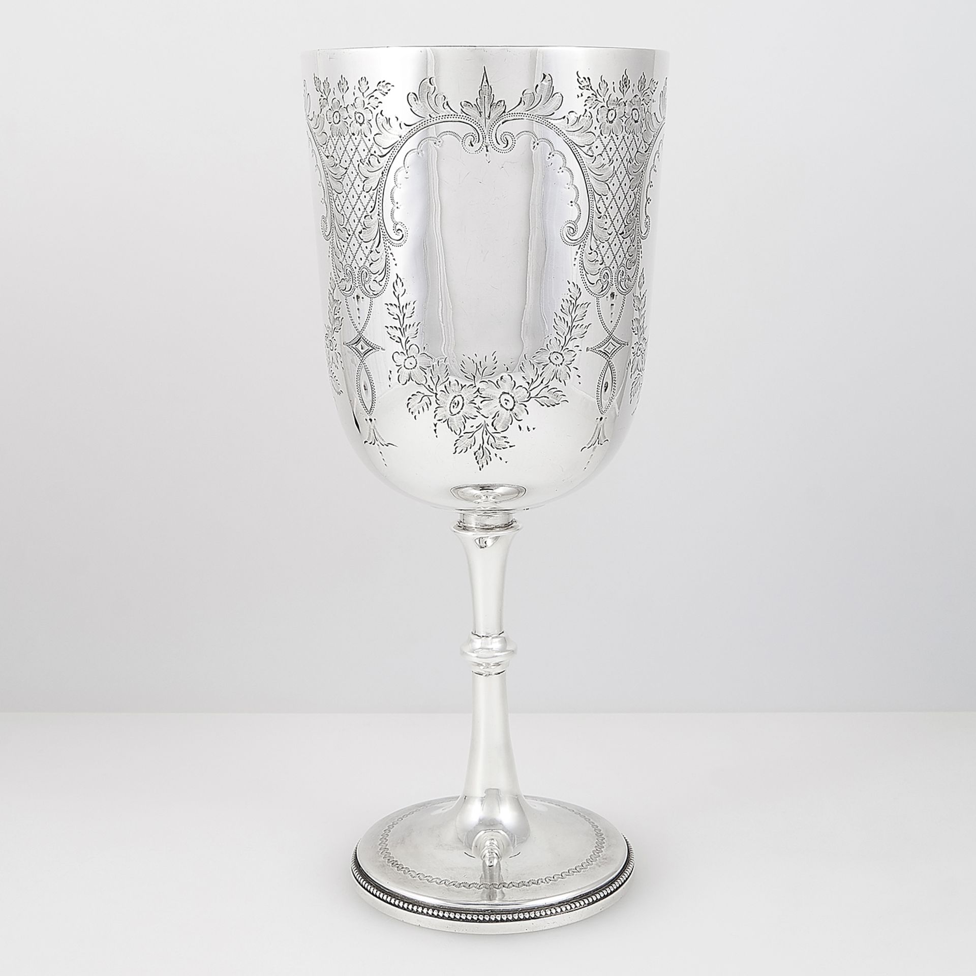 ANTIQUE VICTORIAN STERLING SILVER GOBLET, JACKSON FULLERTON, LONDON 1900 the rounded body with