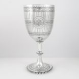 ANTIQUE VICTORIAN STERLING SILVER GOBLET, HENRY HOLLAND, LONDON 1875 the rounded body with