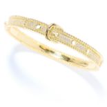 0.91 CARAT DIAMOND BRACELET in 18ct yellow gold, designed as a buckle set with round cut diamonds