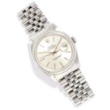 OYSTER PERPETUAL DATEJUST GENTLEMEN'S WRISTWATCH, ROLEX in steel, with cream dial and steel