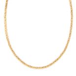 A FANCY LINK GOLD CHAIN in 18ct yellow gold, comprising of a fancy link chain, stamped 750, 81cm,