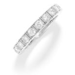 DIAMOND ETERNITY RING, CARTIER in 18ct white gold, the band set with round cut diamonds, signed