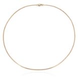 GOLD TORQUE NECKLACE in yellow gold, 12.5cm inner diameter, 9.4g.