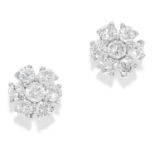 1.00 CARAT DIAMOND STUD EARRINGS in 18ct white gold, each set with round cut diamonds totalling