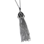 SILVER TASSEL PENDANT AND CHAIN, STEPHEN WEBSTER in silver, comprising of a jewelled pendant