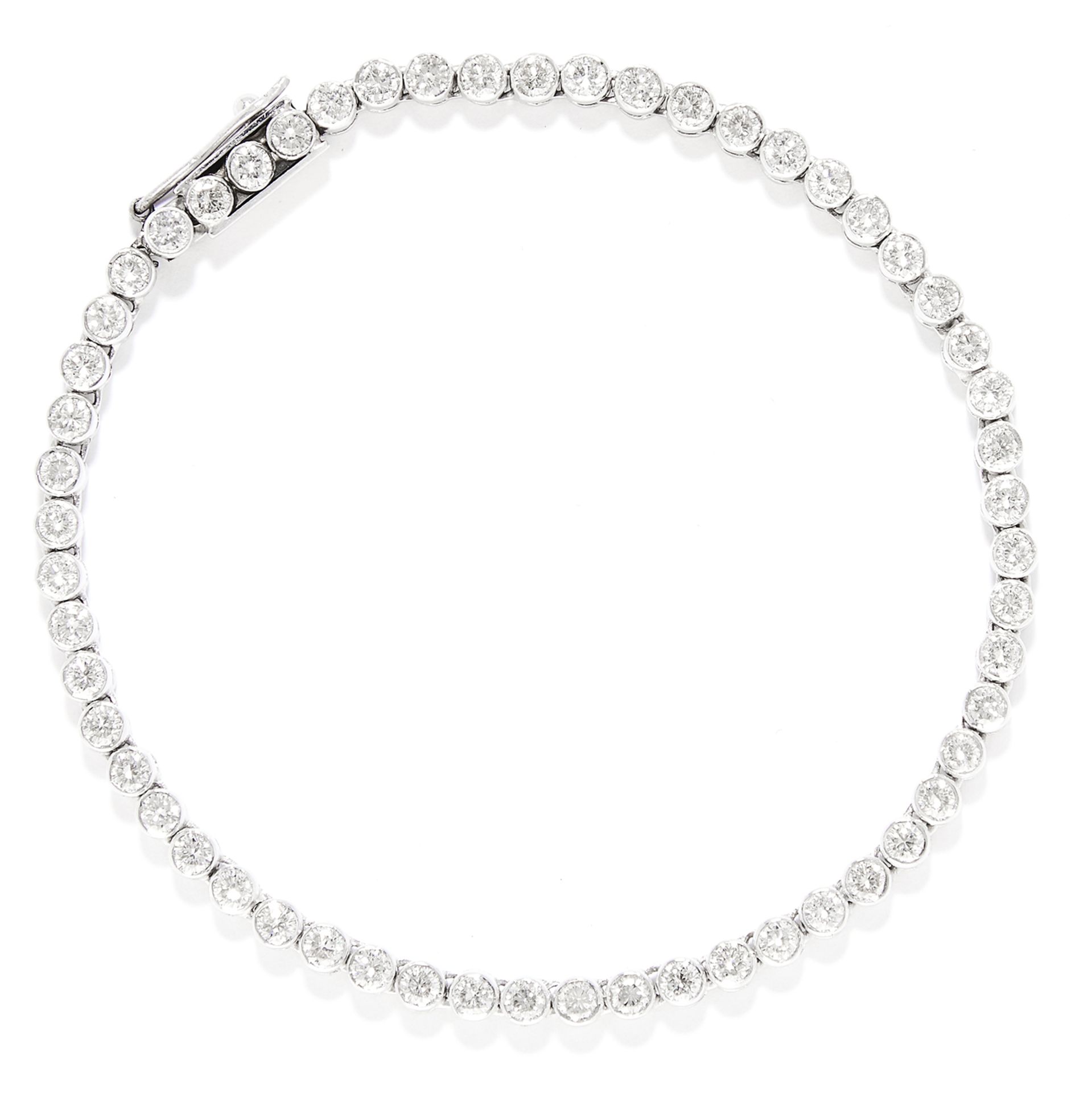 2.75 CARAT DIAMOND LINE BRACELET in white gold or platinum, comprising of round cut diamonds