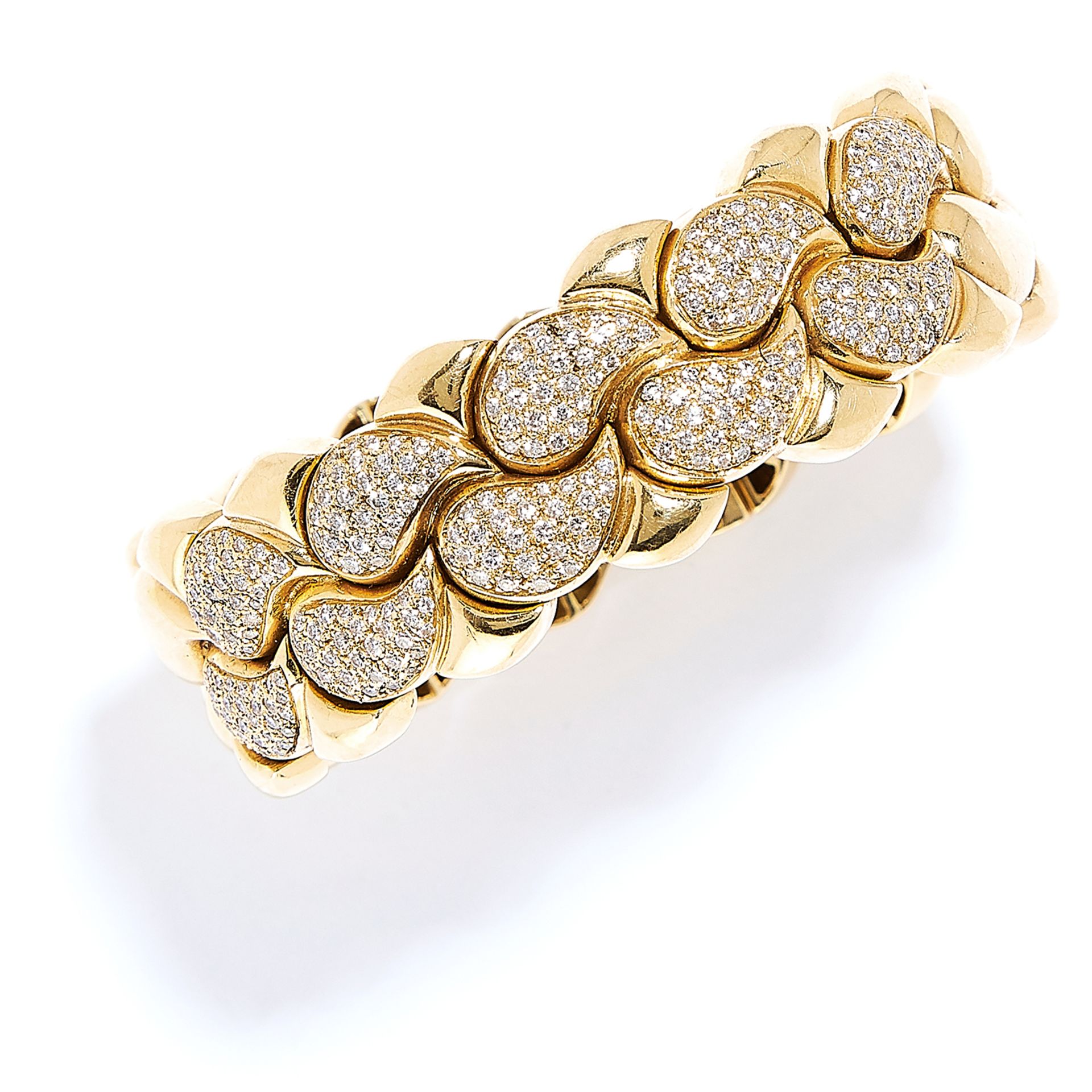 'CASMIR' DIAMOND NECKLACE AND BRACELET SUITE in 18ct yellow gold, in the style of Chopard, each - Bild 3 aus 4