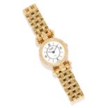 LADIES DIAMOND WRISTWATCH, VAN CLEEF AND ARPELS in 18ct yellow gold, comprising of a white dial