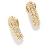 2.40 CARAT DIAMOND HOOP EARRINGS, CARTIER in 18ct yellow gold, each designed as a half hoop set with