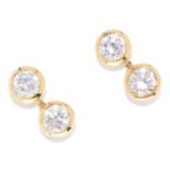 7.00 CARAT DIAMOND EARRINGS, BULGARI in 18ct yellow gold, each comprising of two round cut