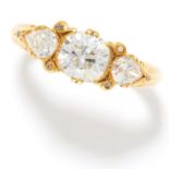 2.20 CARAT DIAMOND DRESS RING, E WOLFE & CO in 18ct yellow gold, the central old cushion cut diamond