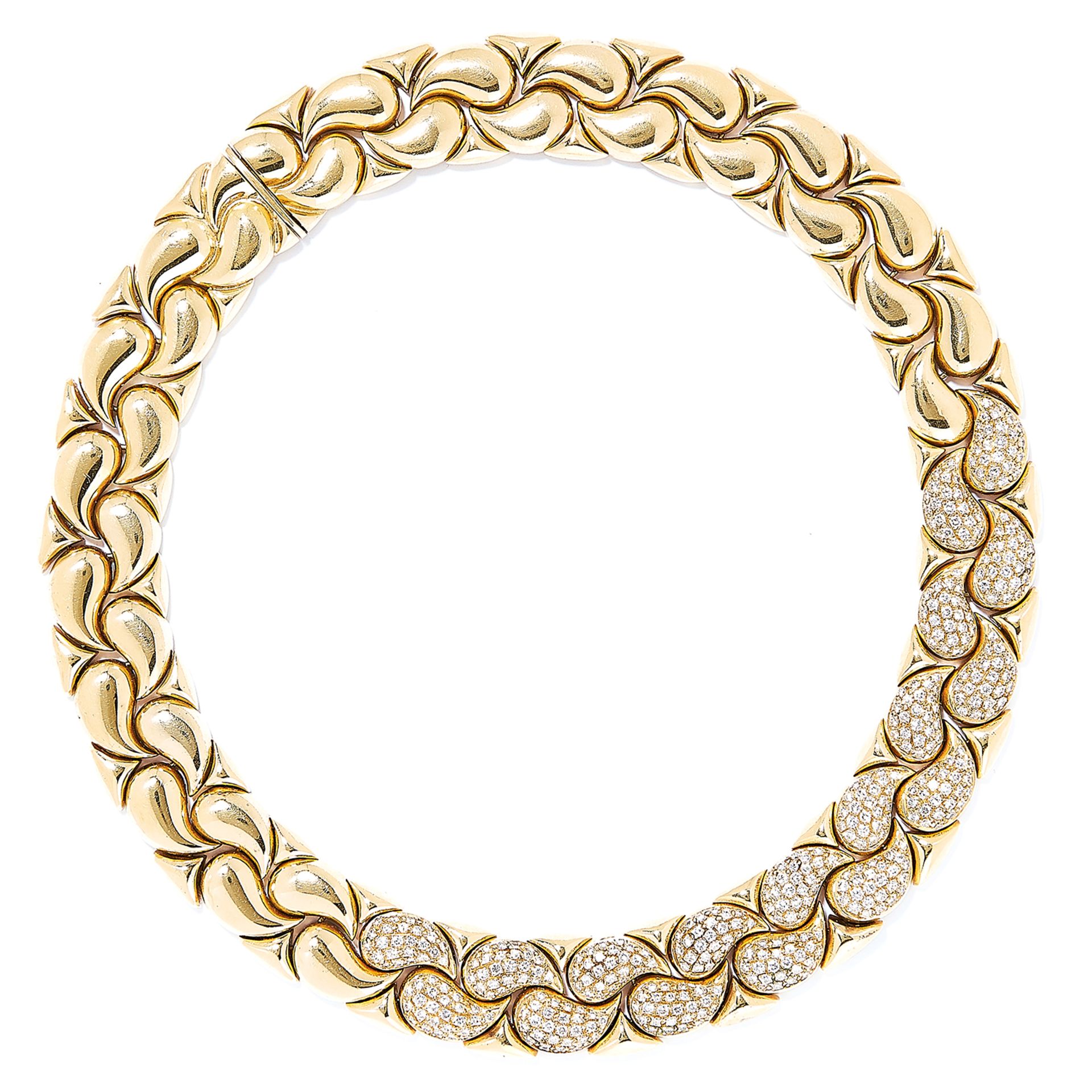 'CASMIR' DIAMOND NECKLACE AND BRACELET SUITE in 18ct yellow gold, in the style of Chopard, each - Bild 2 aus 4