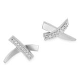 0.16 CARAT DIAMOND KISS EARRINGS, PALOMA PICASSO FOR TIFFANY AND CO in 18ct white gold, set with