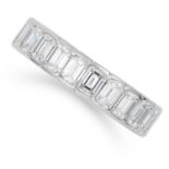 4.00 CARAT DIAMOND ETERNITY BAND in 18ct white gold or platinum, set with emerald cut diamonds