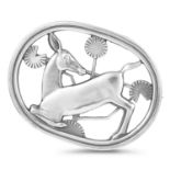 KNEELING DEER BROOCH, ARNO MALINOWSKI GEORG JENSEN, CIRCA 1930 in sterling silver, design no.256,