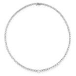 12.73 CARAT DIAMOND RIVIERA NECKLACE in 18ct white gold, set with round cut diamonds totalling 12.73