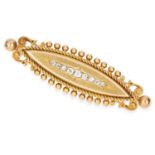 ANTIQUE ETRUSCAN REVIVAL DIAMOND BROOCH in 15ct yellow gold, set with old cut diamonds, stamped