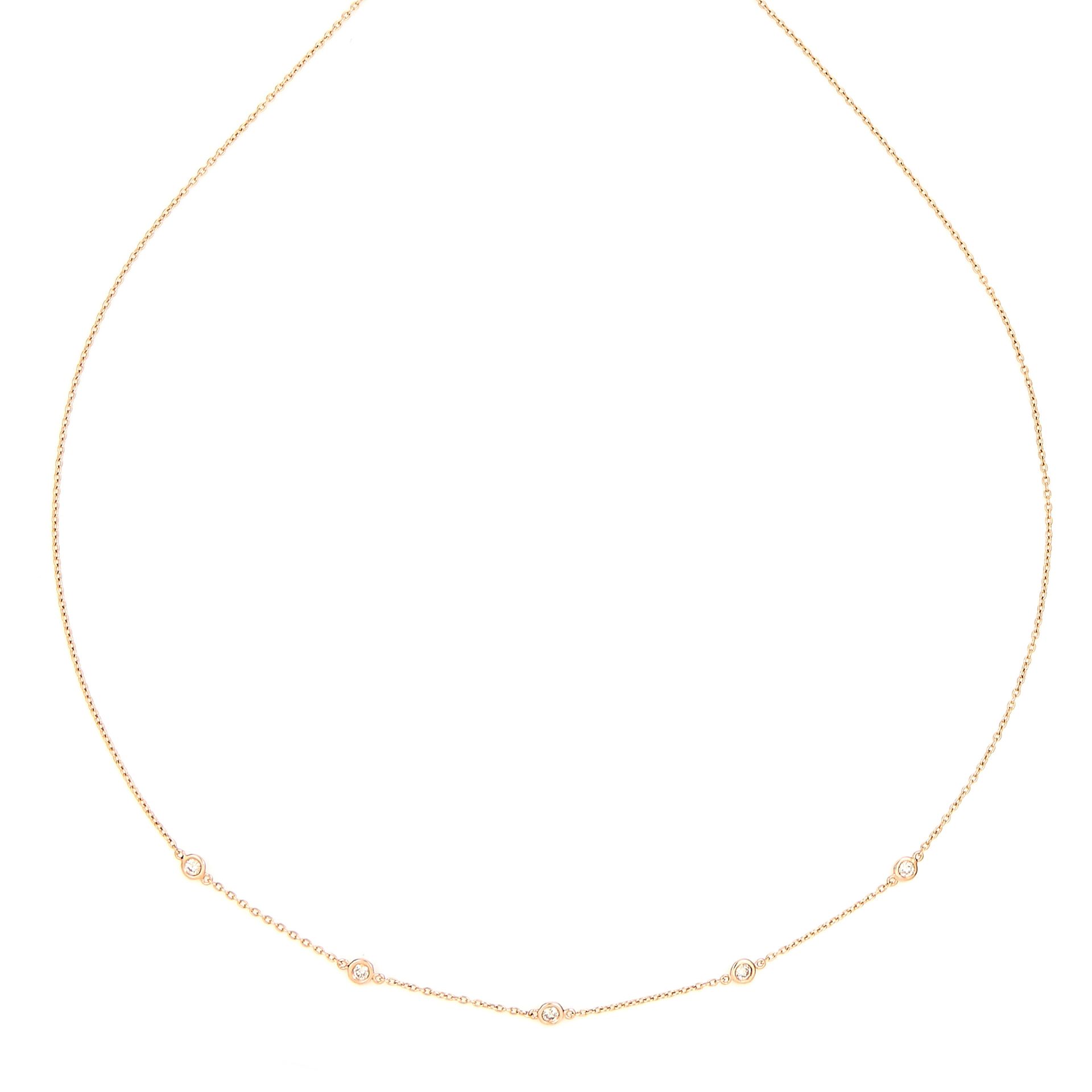 0.33 CARAT DIAMOND NECKLACE in 18ct rose gold, comprising of a chain set with round cut diamonds