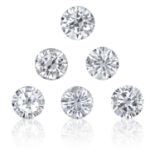 SIX ROUND CUT MODERN BRILLIANT DIAMONDS, TOTALLING 0.94cts, UNMOUNTED.