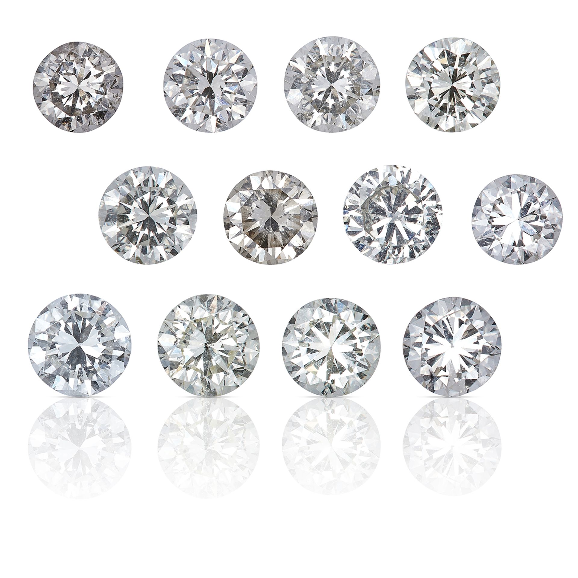 TWELVE ROUND CUT MODERN BRILLIANT DIAMONDS TOTALLING, 3.02cts, UNMOUNTED.