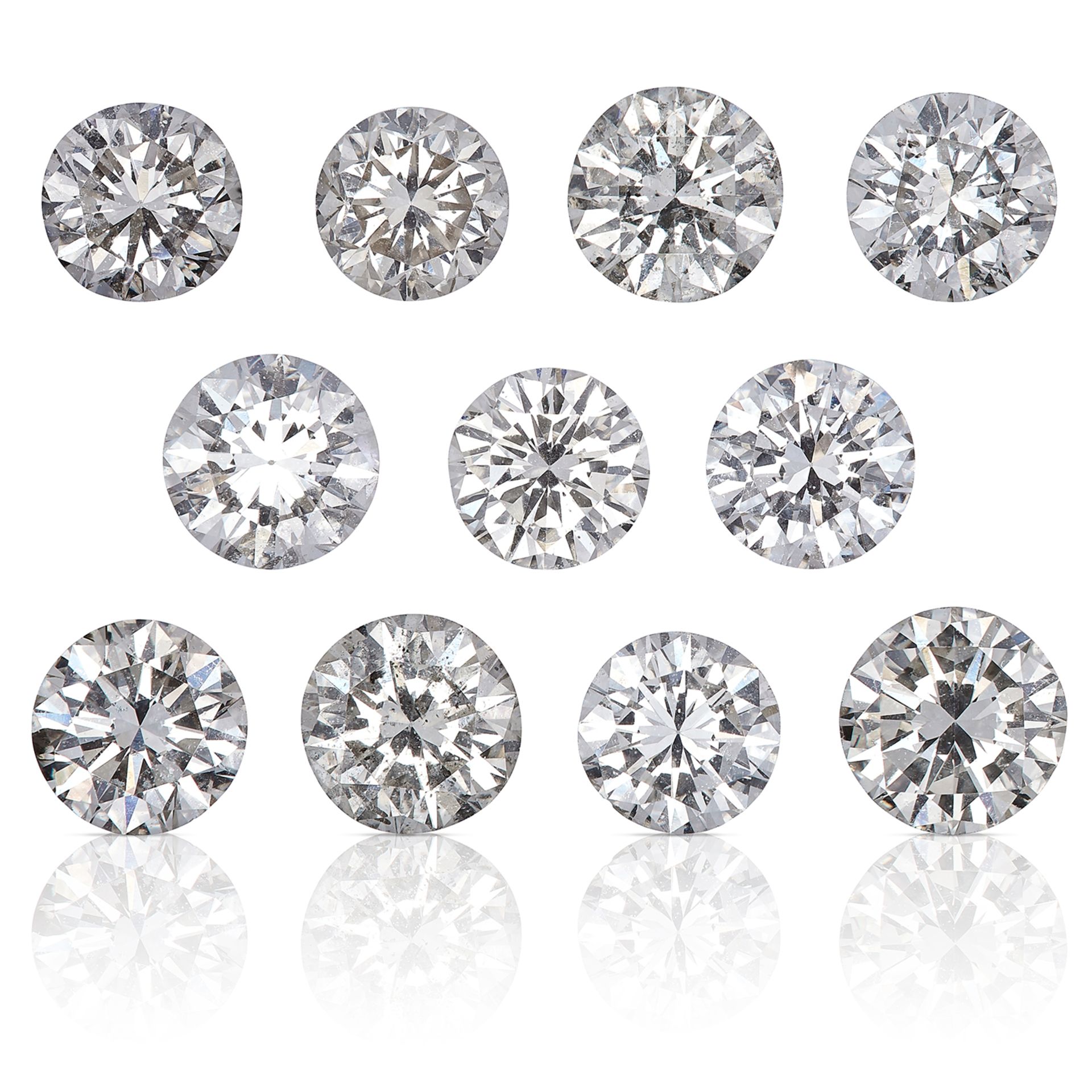 ELEVEN ROUND CUT MODERN BRILLIANT DIAMONDS, TOTALLING 3.75cts, UNMOUNTED.