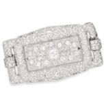 ART DECO DIAMOND BROOCH in Art Deco design set with old and transitional cut diamonds, 6.7cm, 23.