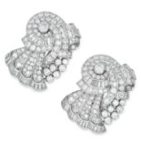 VINTAGE 19.0 CARAT DIAMOND CLIPS comprising of two clips set with round and baguette cut diamonds