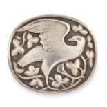 TWO BROOCHES, GEORG JENSEN depicting a kneeling deer and a bird, design no.256 & no.166, 35.9g total