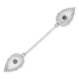 ART DECO AMETHYST, DIAMOND AND ROCK CRYSTAL JABOT PIN, CARTIER, CIRCA 1930 set with rock crystal,