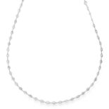 ANTIQUE 5.20 CARAT DIAMOND LONGCHAIN SAUTOIR NECKLACE set with round cut diamond links totalling