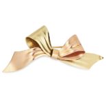 VINTAGE BOW BROOCH, CARTIER designed as a varicoloured ribbon and bow motif, signed Cartier and