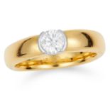 0.52 CARAT DIAMOND RING, TIFFANY AND CO set with a round cut diamond of 0.52 carats, size P / 7.5,