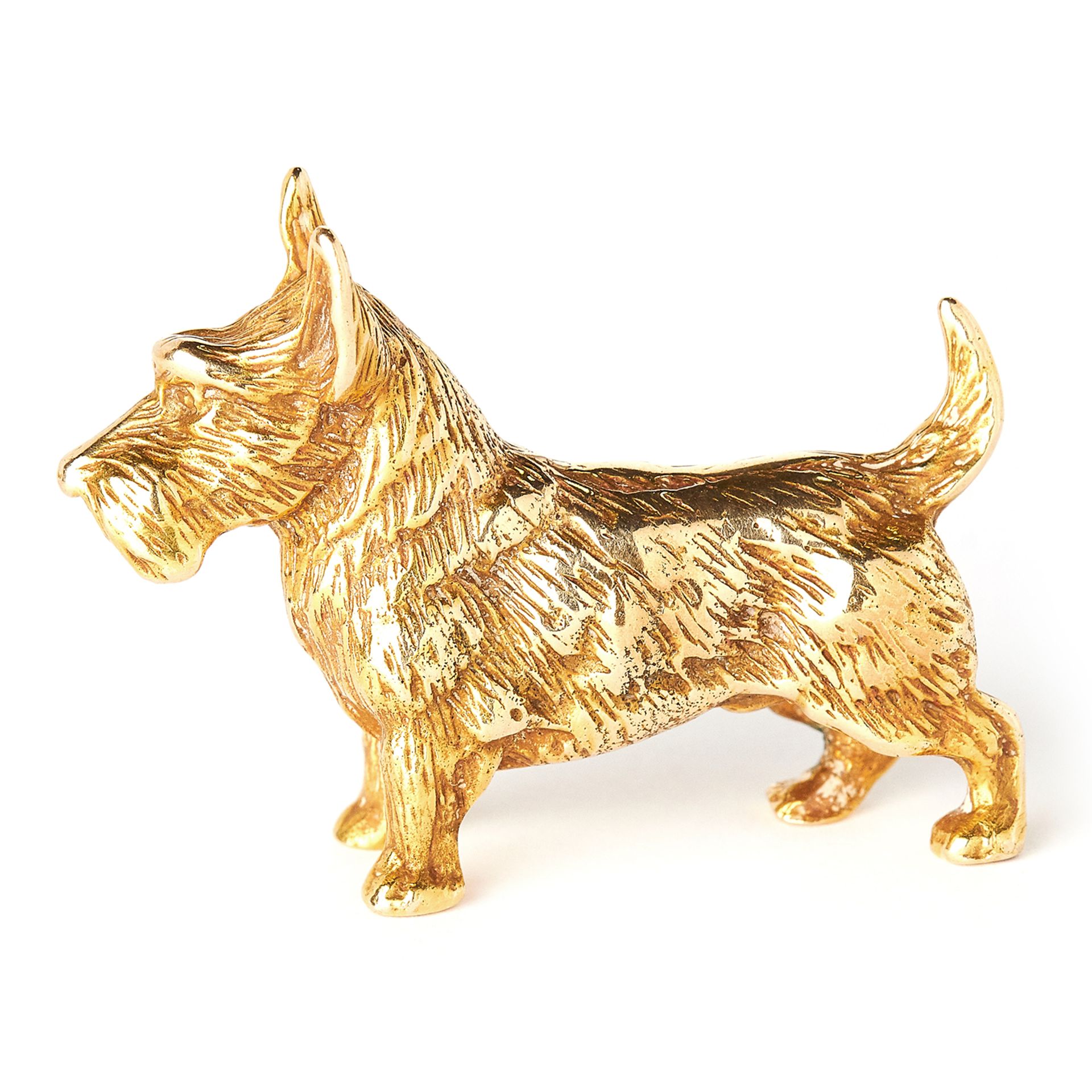 GOLD SCOTTIE DOG ORNAMENT 4cm, 34.9g.