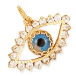 GEMSET SEEING EYE PENDANT set with white gemstones, 2.9c, 4.7g.