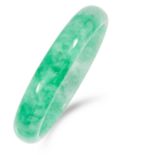 JADE BANGLE comprising of a single piece of polished jade, 6cm inner diameter, 45.3g.