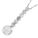 ANTIQUE 4.44 CARAT DIAMOND PENDANT set with a principle old cut diamond of approximately 4.44 carats