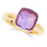 AMETHYST DRESS RING in the style of Pomellato Nudo, set with a faceted top amethyst, signed Ruben,