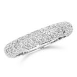 DIAMOND ETERNITY RING pave set with round cut diamonds, size O / 7, 3.1g.