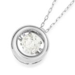 0.75 CARAT DIAMOND PENDANT set with an articulated round cut diamond of 0.75 carats, 2.7g.