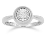 0.20 CARAT DIAMOND SOLITAIRE RING set with a round cut diamond of approximately 0.20 carats, size