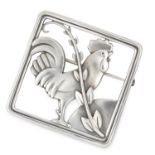 COCKEREL BROOCH, GEORG JENSEN depicting a cockerel, design no.276, 3.7cm, 13.6g.