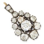 ANTIQUE 4.22 CARAT DIAMOND PENDANT set with old cut diamonds totalling approximately 4.22 carats,