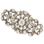 ANTIQUE 4.50 CARAT DIAMOND BROOCH set with old and rose cut diamonds totalling approximately 4.50