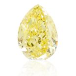 4.01 CARAT NATURAL FANCY INTENSE YELLOW PEAR CUT DIAMOND, GIA report, VS2 clarity.