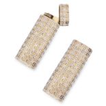 TEXTURED DIAMOND LIGHTER, CARTIER set with round cut diamonds, signed and numbered Cartier, 7cm,