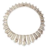 SILVER COLLAR NECKLACE set with graduated silver links, 219.8g.