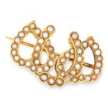 ANTIQUE PEARL HORSESHOE BROOCH, CIRCA 1900 the three overlapping horseshoes set with pearls, 2.