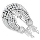 VINTAGE 18.00 CARAT DIAMOND CLIPS set with round and baguette cut diamonds totalling approximately
