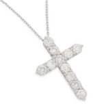 2.08 CARAT DIAMOND CROSS set with round cut diamonds totalling approximately 2.08 carats, 2.8cm, 5.